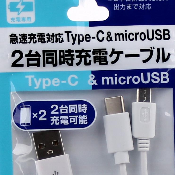 Dual Charge Cable (USB/2 MicroUSB/BK*WT)