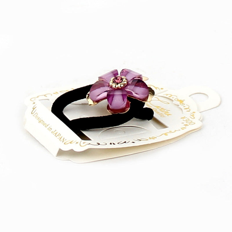 Hair Tie with Rhinestone Flower