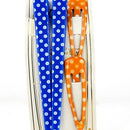 Polka Dots & Checkered Hair Clips (Blue & Orange, 4pcs)