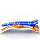 Polka Dots & Checkered Hair Clips (Blue & Orange, 4pcs)