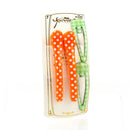 Polka Dots & Checkered Hair Clips (Green & Orange, 4pcs)