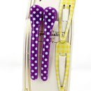 Polka Dots & Checkered Hair Clips (Purple & Yellow, 4pcs)