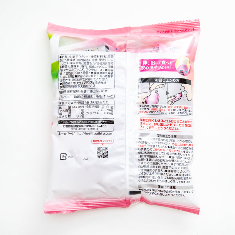 Konnyaku Jelly (White Peach/In Pouch/120 g (6pcs)/Orihiro/Konjac Jelly/SMCol(s): Pink)