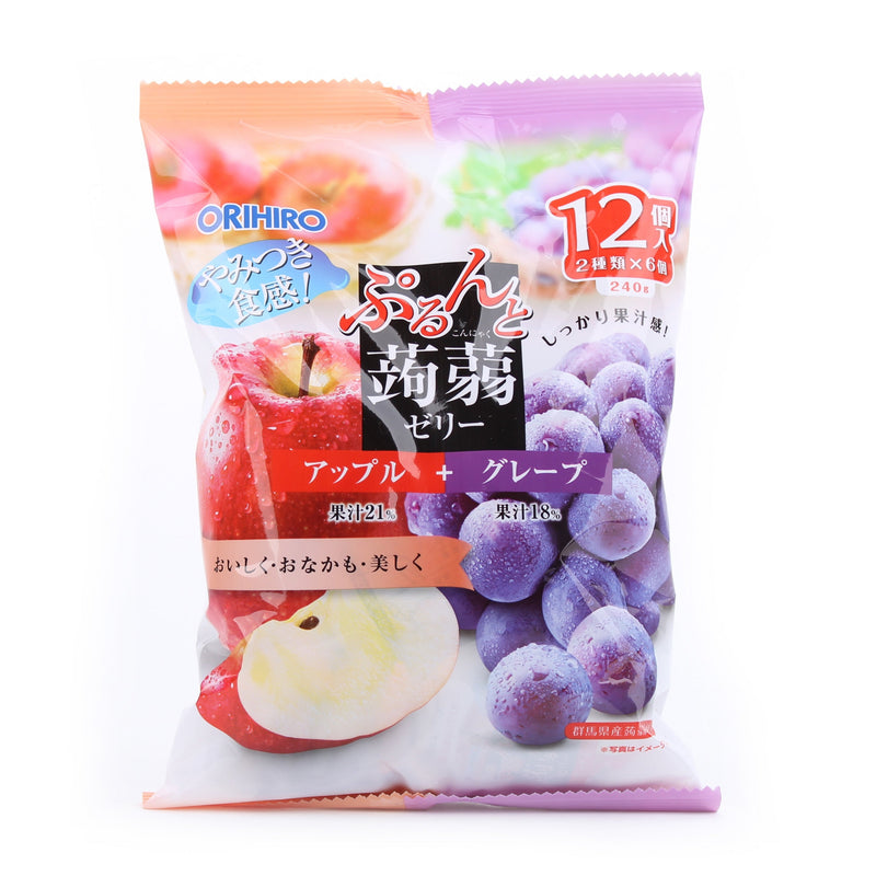 Konnyaku Jelly (Assortment: Apple, Grape/In Mini Pouch/240 g (12pcs)/Orihiro/Konnyaku Jelly)