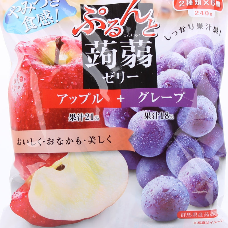 Konnyaku Jelly (Assortment: Apple, Grape/In Mini Pouch/240 g (12pcs)/Orihiro/Konnyaku Jelly)