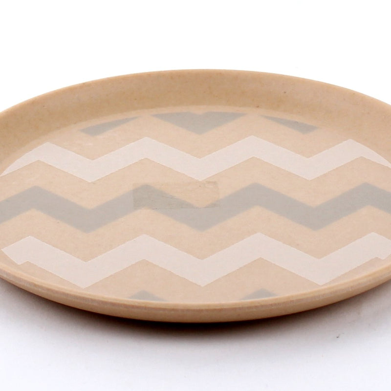 Plastic Dish (Bamboo Fiber/Not Microwave/Dishwasher-Safe/Chevron/d.14cm)