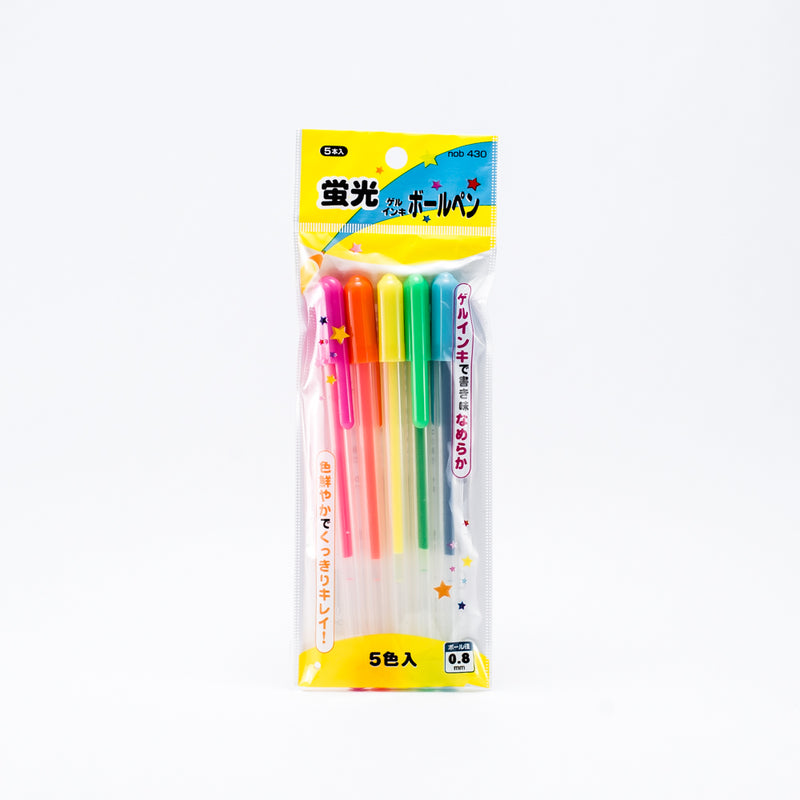 Gel Ink Ballpoint Pens (0.8mm, 5x )