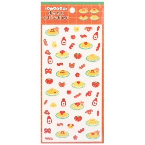 Stcikers (Holographic/Japanese Omlette Rice/Sheet: 20x9cm/World Craft/SMCol(s): Multicolour)