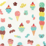 Stcikers (Holographic/Ice Cream/Sheet: 20x9cm/World Craft/SMCol(s): Multicolour)