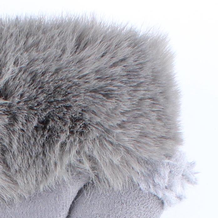 Fingerless Fluffy Suede Gloves