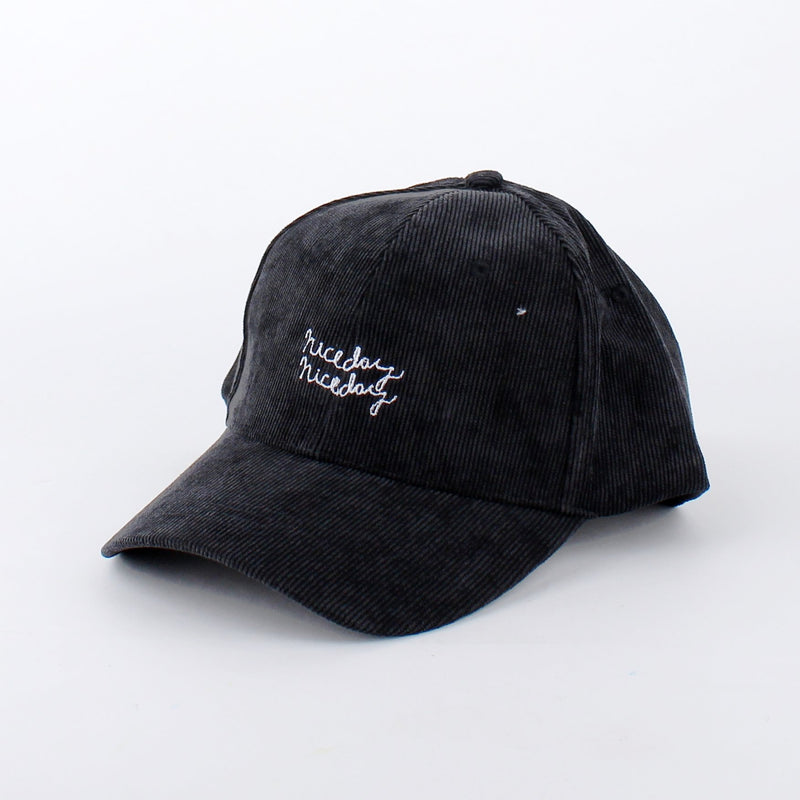 Black Corduroy Baseball Cap