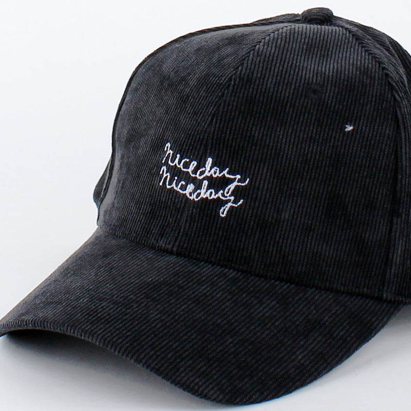 Black Corduroy Baseball Cap