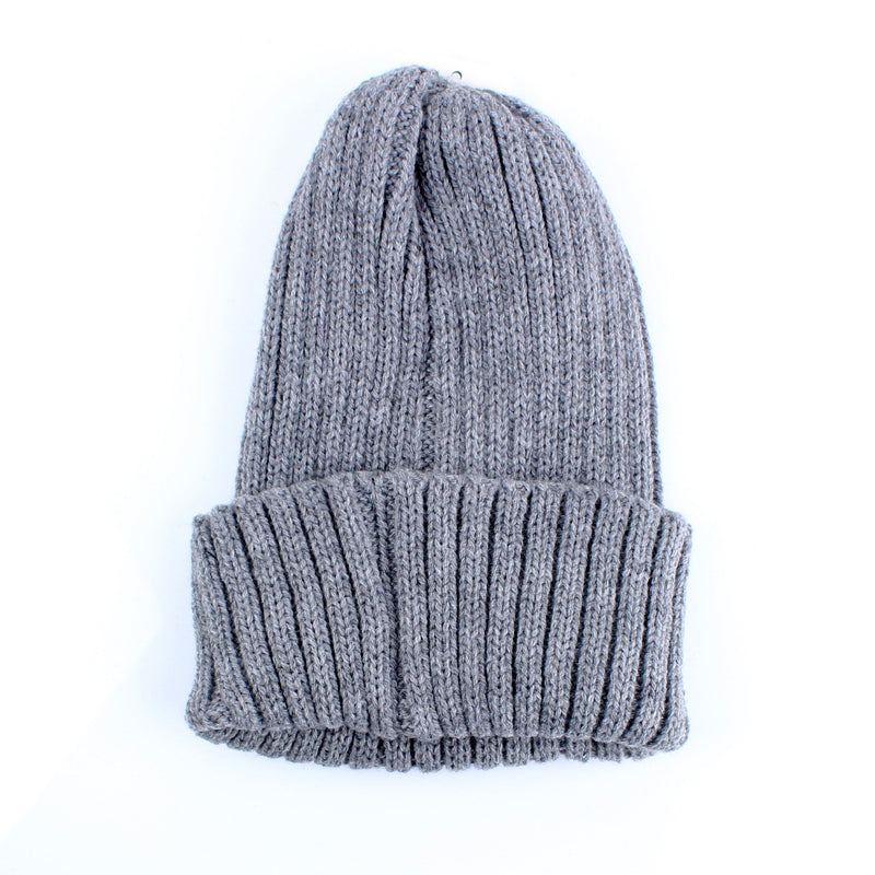 Leather Patch Free Size Knit Hat