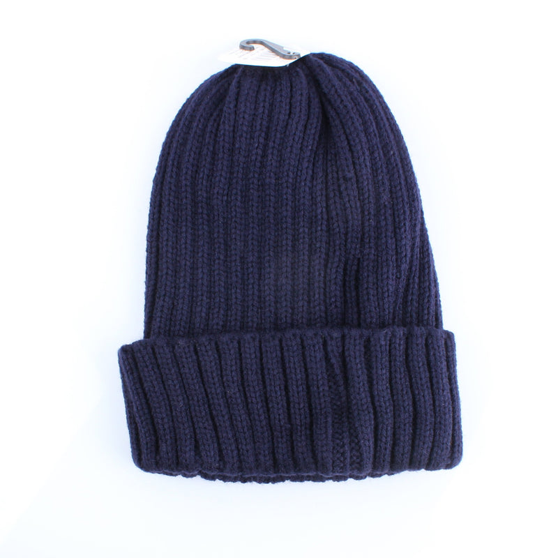 Leather Patch Free Size Knit Hat