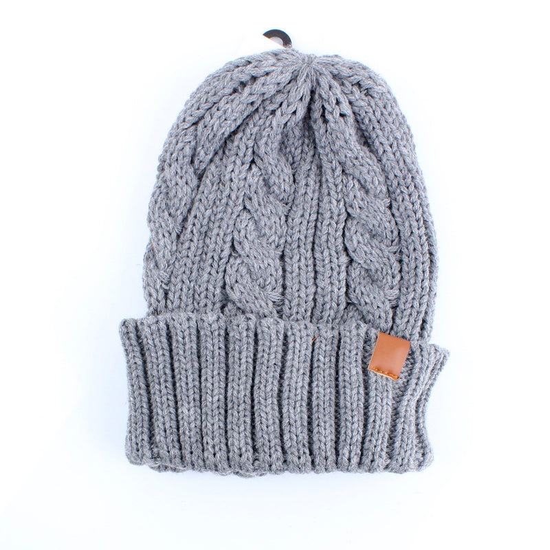 Cable-Knit Free Size Knit Hat