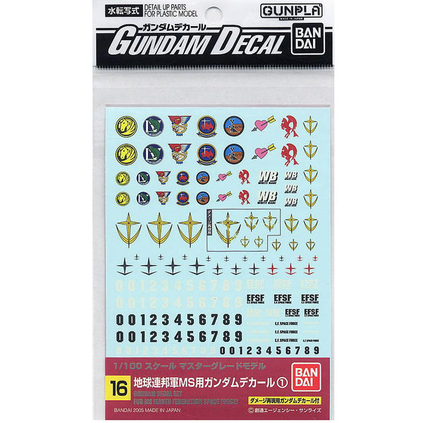 Bandai Gundam Decal 16 Earth Federation Space Force
