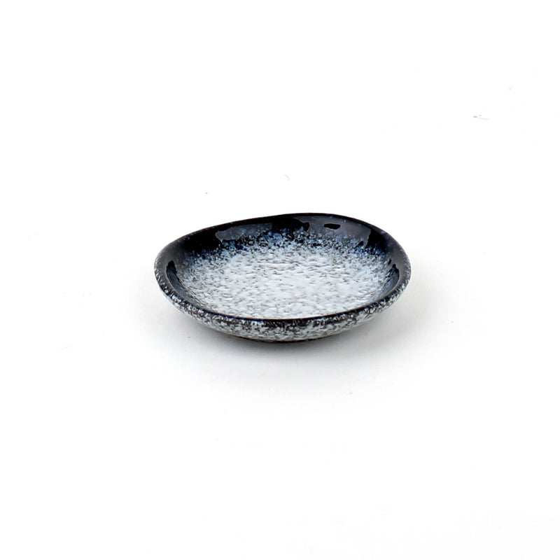 Plate (Stoneware/Blue/White/Black/1.5cm/d.8cm)