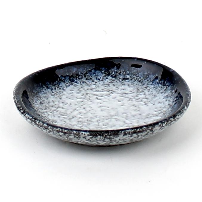 Plate (Stoneware/Blue/White/Black/1.5cm/d.8cm)