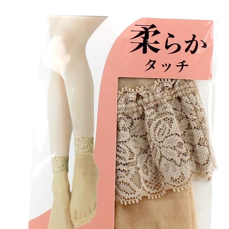 Women Crew Length Stockings with Lace (22-25cm)