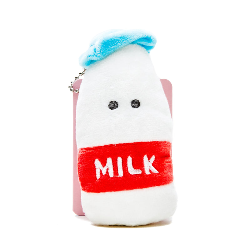 Plushie (Key Chain/Cute Eyes School Lunch: Milk/Palm Size/5x11cm/SMCol(s): White,Blue)