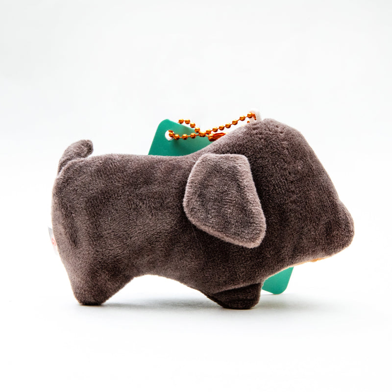 Plushie (Key Chain/Cute Eyes Dogs & Cats: Dachshund/Palm Size/3x11x8cm/Yell/SMCol(s): Dark Brown)