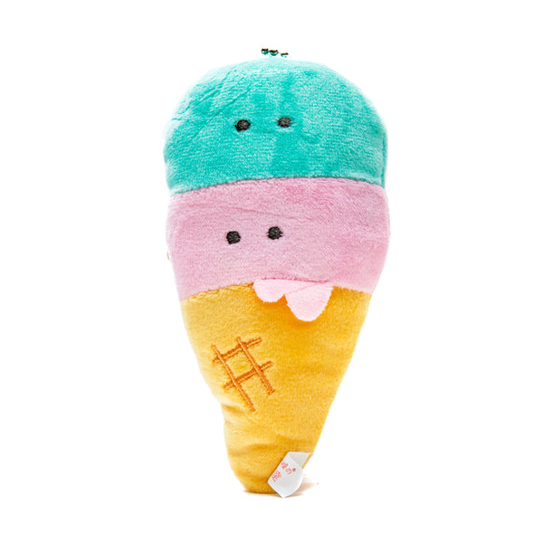 Plushie (Key Chain/Cute Eyes Fast Food: Double-Scoop Ice Cream/Palm Size/6.5x13cm/SMCol(s): Blue,Pink,Yellow)