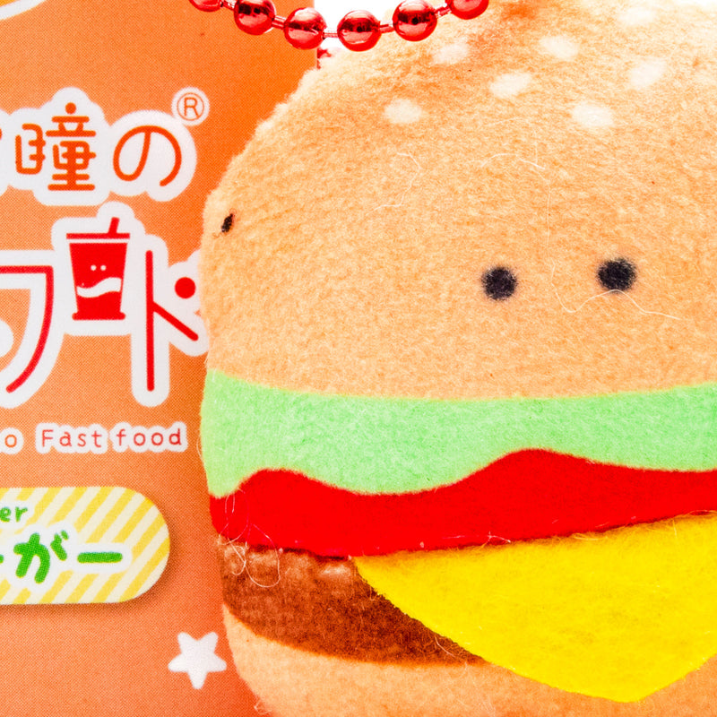 Plushie (Key Chain/Mini/Cute Eyes Fast Food: Cheese Burger/Palm Size/4.5x4.5cm/SMCol(s): Brown)