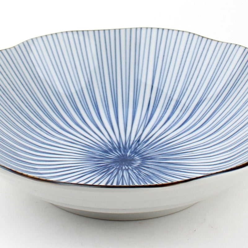 Hoso Tokusa-Ten Thin Grass 21 cm Ceramic Deep Dish