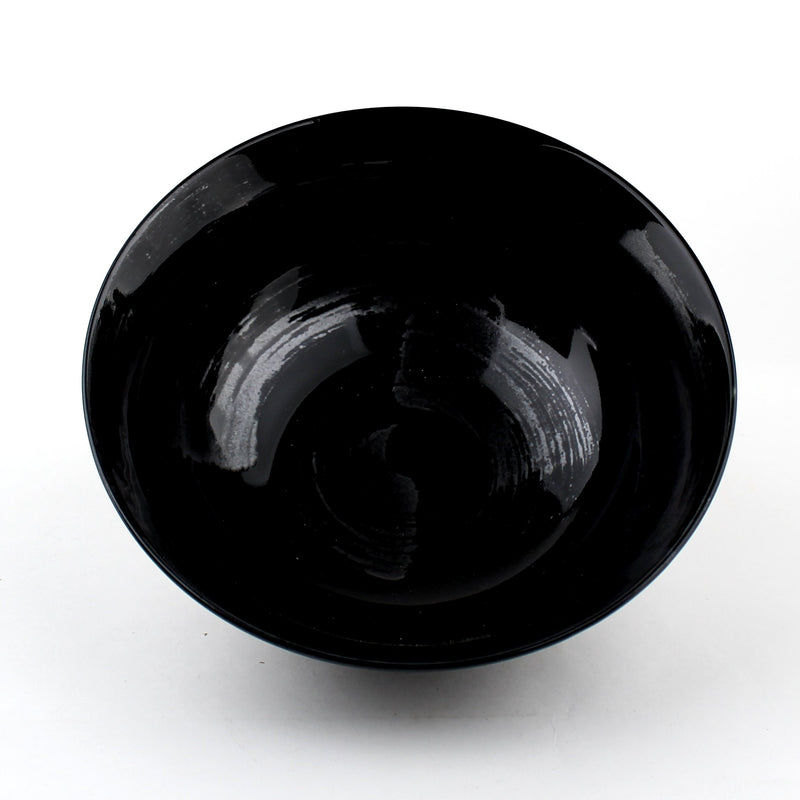 Tenmoku/Brush Strokes 19.5 cm Ceramic Ramen Bowl