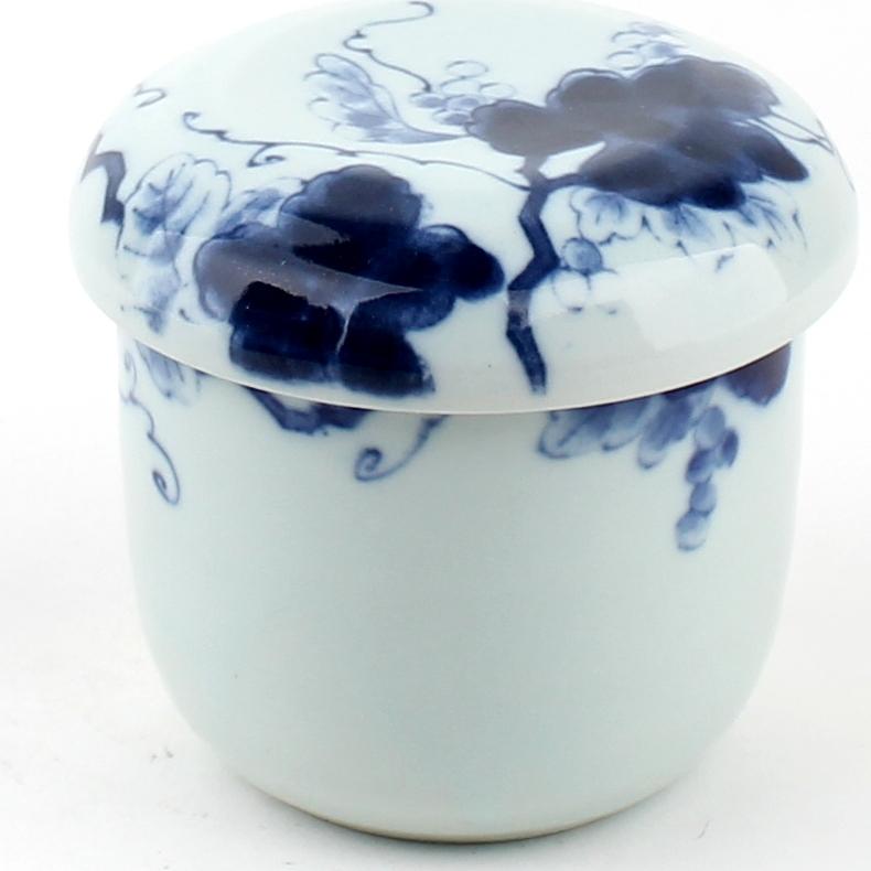Sometsuke/Grape 8.5 cm Ceramic Cup With Lid