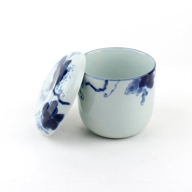 Sometsuke/Grape 8.5 cm Ceramic Cup With Lid