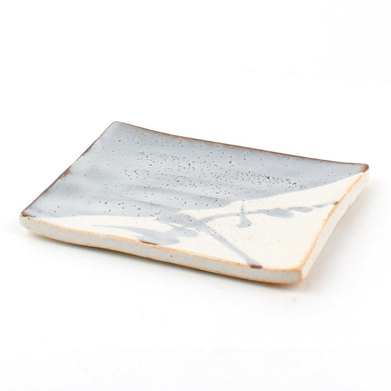Nezumi Shino/Split Colouring 12.5 cm Ceramic Square Dish