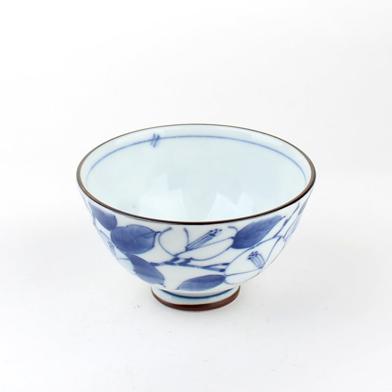 Sometsuke/Camellia 11 cm Ceramic Rice Bowl