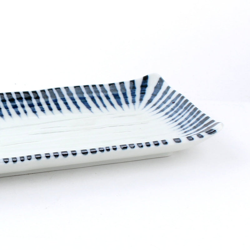 Sendan Tokusa-Ten Grass Oblong Porcelain Plate (11x27.5x3cm)