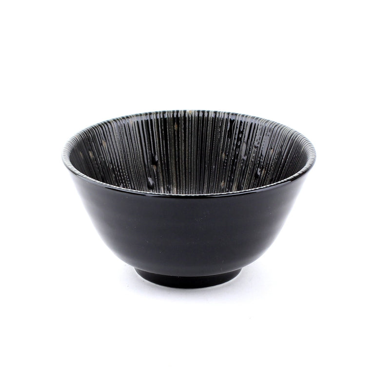 Sendan Tokusa-Ten Grass Black Porcelain Rice Bowl (M/6cm/d.12cm)