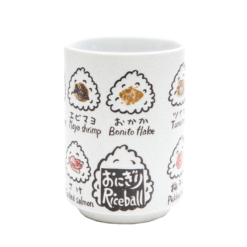 Japanese Teacup (Porcelain/Sushi/Onigiri Rice Ball/10cm/Ø7.3cm/SMCol(s): White)