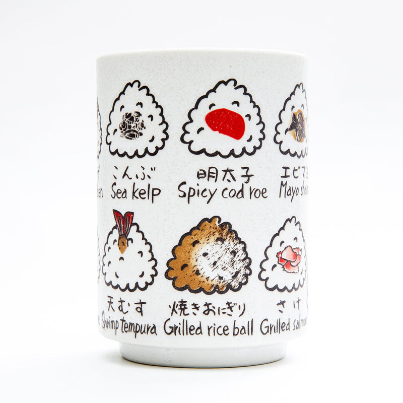 Japanese Teacup (Porcelain/Sushi/Onigiri Rice Ball/10cm/Ø7.3cm/SMCol(s): White)