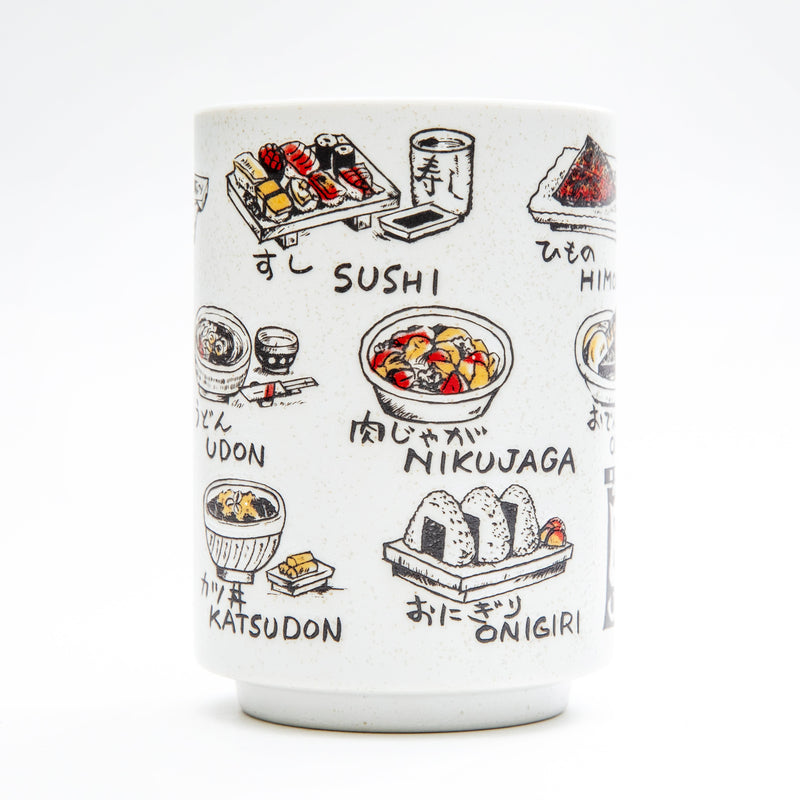 Japanese Teacup (Porcelain/Sushi/Japanese Food/10cm/Ø7.3cm/SMCol(s): White)