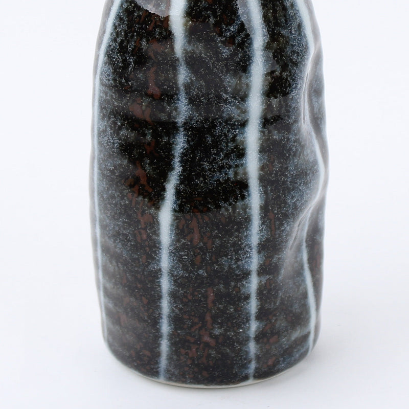 Nezumi Shino Tokusa Ten Grass Porcelain Tokkuri Sake Bottle 