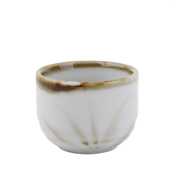 Milky White Pampas Grass Porcelain Sake Cup 