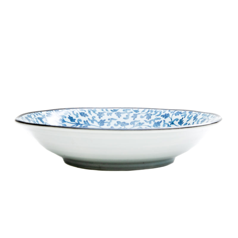 Deep Plate (Porcelain/Flower Arabesque/4.5cm/Ø20.5cm/SMCol(s): Blue)