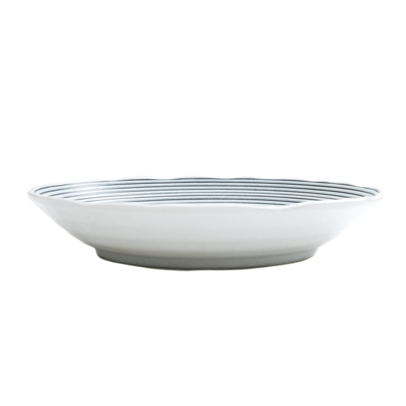Deep Plate (Porcelain/Lines/4cm/Ø22cm/SMCol(s): Grey,White)