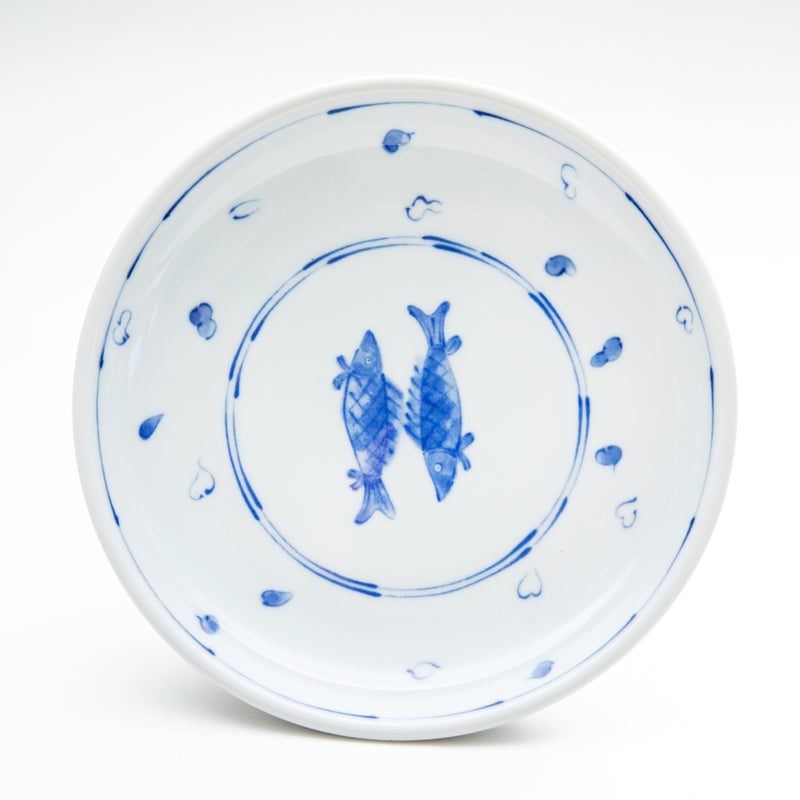 Plate (Porcelain/Two Fish/3cm/Ø16.8cm/SMCol(s): Blue,White)