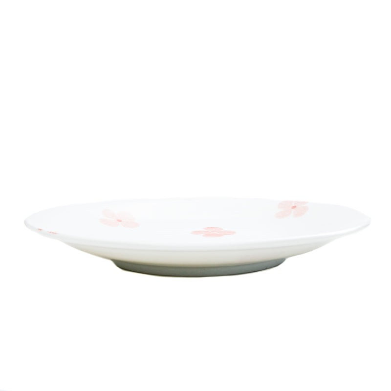 Plate (Porcelain/Lightweight/Scattered Flower/3cm/Ø23.5cm/SMCol(s): Red,White)