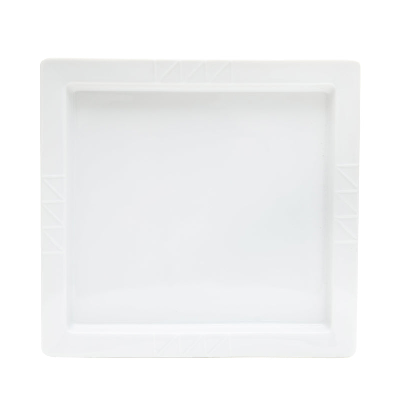 Plate (Porcelain/Rectangular/Rim/L/23.5x25x2cm/SMCol(s): White)