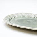 Plate (Porcelain/Spring Water Shinogi/Oval/16.5x23.5x2.5cm/SMCol(s): Grey)