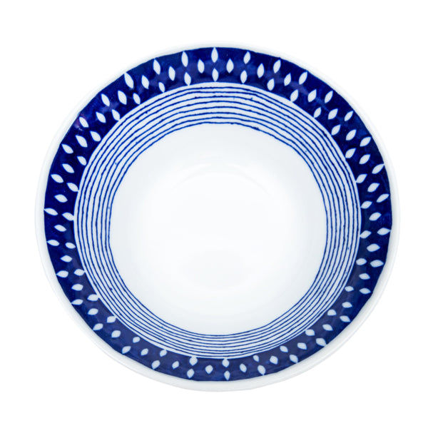 Bowl (Porcelain/Dishwasher & Microwave Safe/Blue Dew Drops/5cm/Ø13.5cm/SMCol(s): Blue,White)