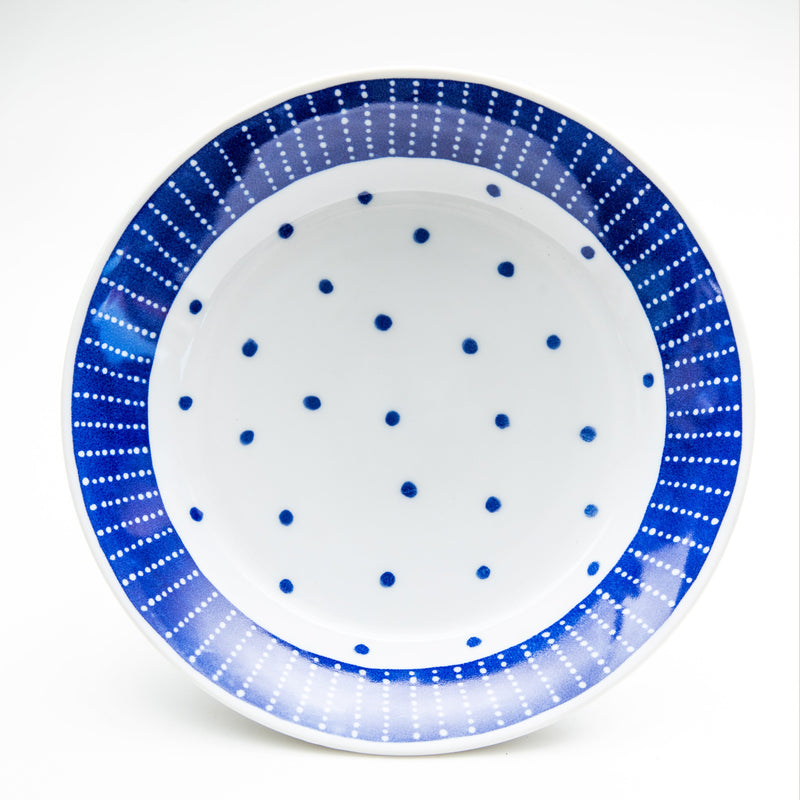 Deep Plate (Porcelain/Dishwasher & Microwave Safe/Blue Sky/4cm/Ø20.8cm/SMCol(s): Blue,White)