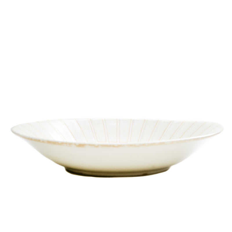 Plate (Porcelain/Shinogi/Oval/4.3cm/Ø20cm/SMCol(s): Cream)