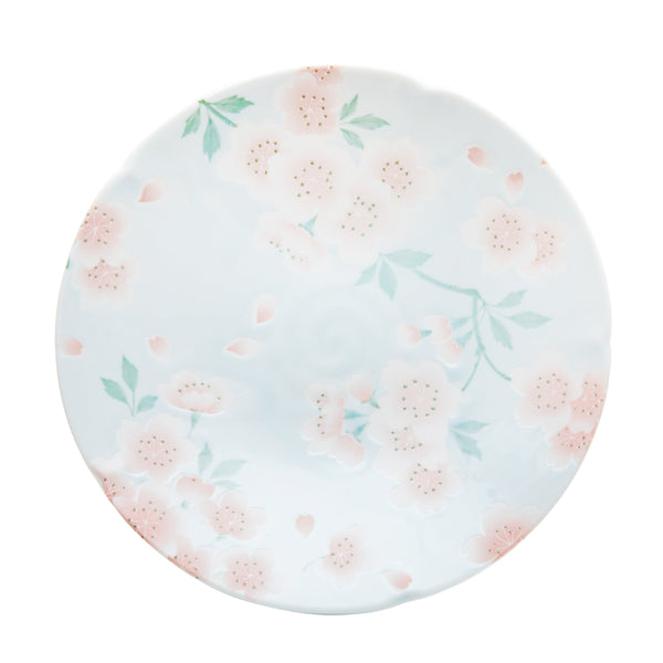 Plate (Porcelain/Ring of Cherry Blossom/4cm/Ø22.5cm/SMCol(s): Pink,Blue)
